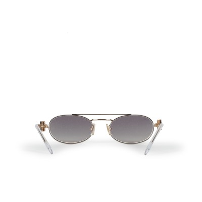 Oval Logo Sunglasses in Gold/Grey Gradient Mirror