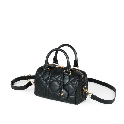 Groove 20 Bag Macrocannage Calfskin in Black