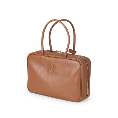 Leather Beau Bag In Cognac