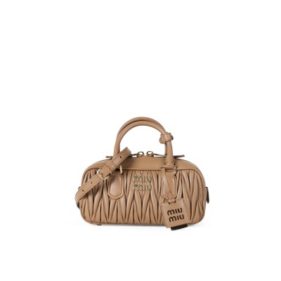 Arcadie Matelasse Nappa Leather Bag in Caramel