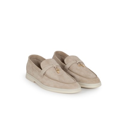 Summer Charms Walk Loafers Suede Goatskin in Sandstone