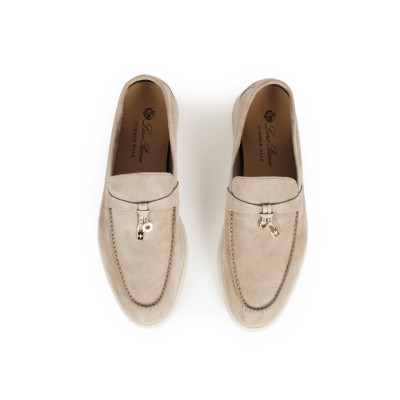 Summer Charms Walk Loafers Suede Goatskin in Sandstone