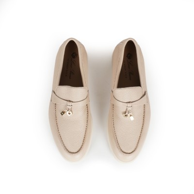 Summer Charms Walk Loafers Deerskin in Natural Light Camel