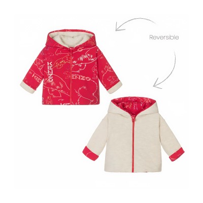 Kids Jacket Reversible Bear Logo Fuschia