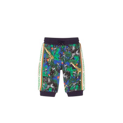 Kids Pants Jungle Stripe Logo Green