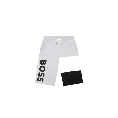 Kids Short Pants Trousers Grey Black Logo