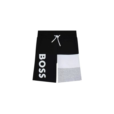 Kids Short Pants Trousers Black Grey Logo