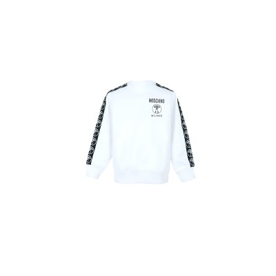 Kids Sweatshirt Logo Print Optical White Black