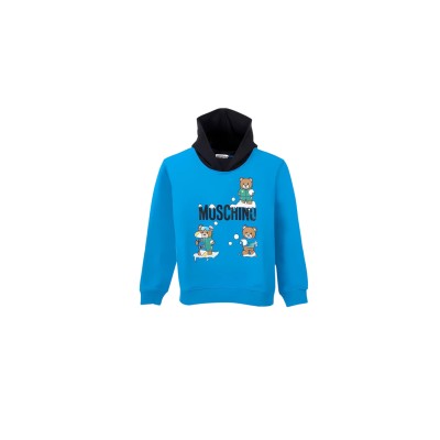 Kids Hoodie Teddy Bear Snow Blue