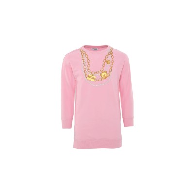 Kids Sweatshirt Dress Rose Pink Necklace Gold For Girl