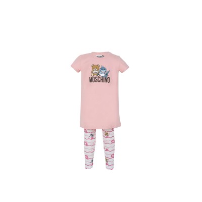 Baby 1Set Ocean Teddy Bear Tshirt Pink And Pants White Pink