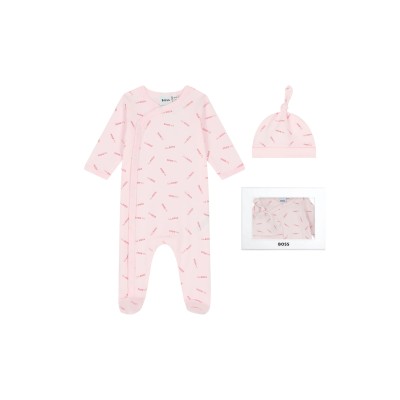 Baby Sleepsuit And Hat Light Pink