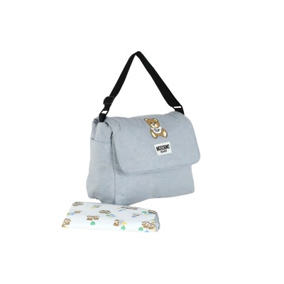 Teddy Toy Patch Baby Changing Bag Grey