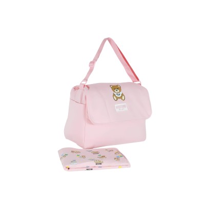 Teddy Toy Patch Baby Changing Bag Pink