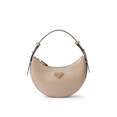 Arque Small Leather Shoulder Bag in Travertino