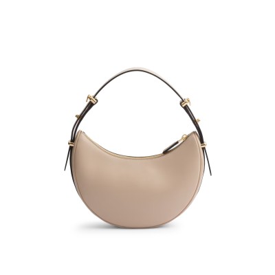 Arque Small Leather Shoulder Bag in Travertino