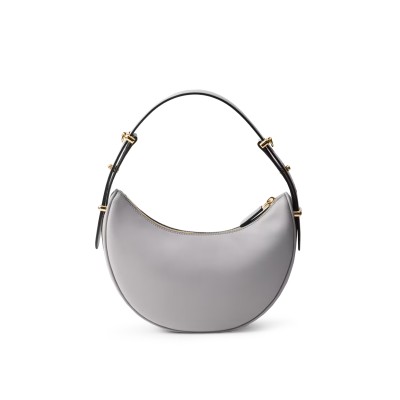 Arque Small Leather Shoulder Bag in Granite Gray