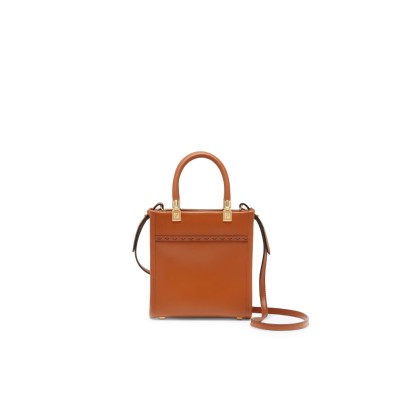 Mini Sunshine Shopper Bag in Cognac Brown