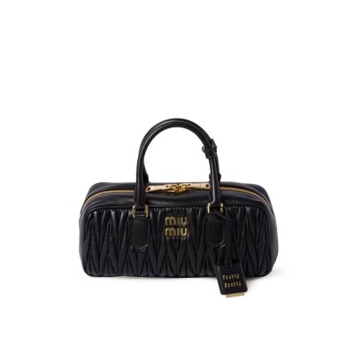 Arcadie Matelasse Nappa Leather Bag in Black