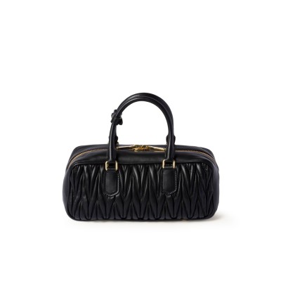 Arcadie Matelasse Nappa Leather Bag in Black