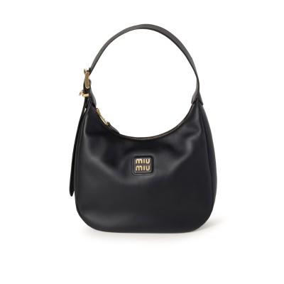 Shiny Leather Matelassé Shoulder Bag Black