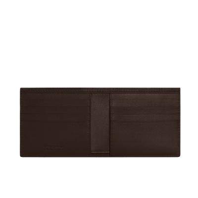 Intrecciato Bi-fold Leather Wallet in Fondant