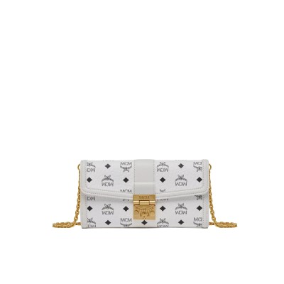 Tracy Chain Wallet In Visetos White