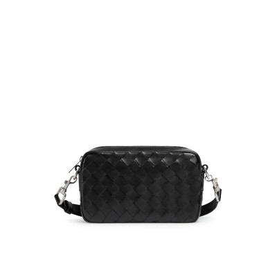 Small Intreccio Zip Around Messenger Bag in Black