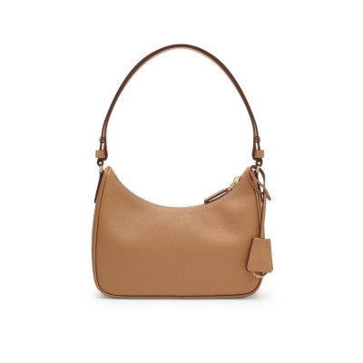 Re-edition Saffiano Leather Mini Bag in Caramel