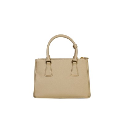 Small Galleria Saffiano Leather Bag in Sand Beige