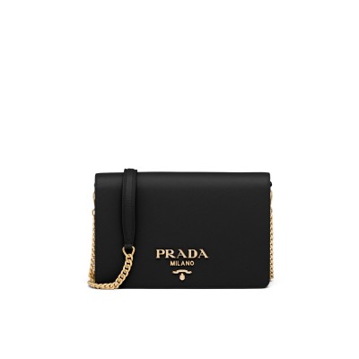 Saffiano Lux Crossbody Bag Black