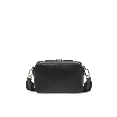 Brique Saffiano Leather Bag in Black