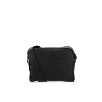 Re-Nylon and Saffiano Sling Bag in Black