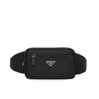 Logo Plaque Belt Bag Nylon in Black