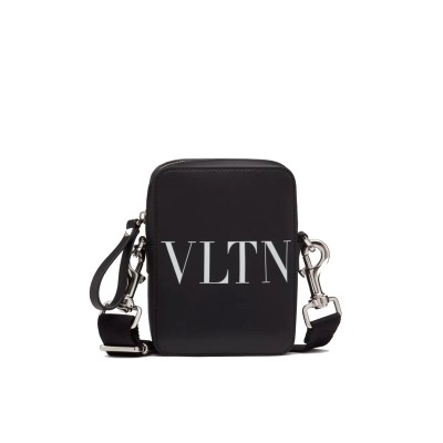 VLTN Printed Small Shoulder Bag in Black