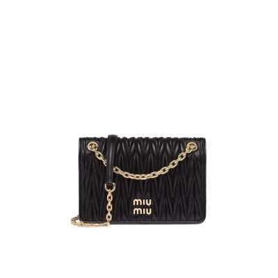 Matelasse Leather Mini Bag in Black