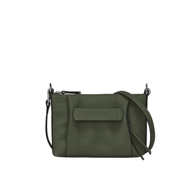 3D Crossbody Bag S in Khaki Leather