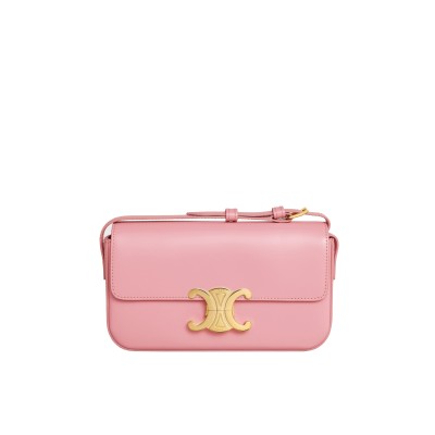 Shoulder Bag Claude In Shiny Calfskin Rose