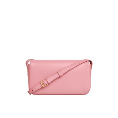 Shoulder Bag Claude In Shiny Calfskin Rose