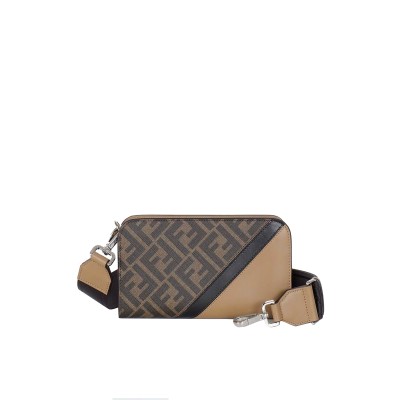 FF Fabric Wallet CrossBody Brown