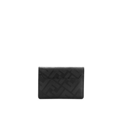 Shadow Diagonal Card Holder Black Leather