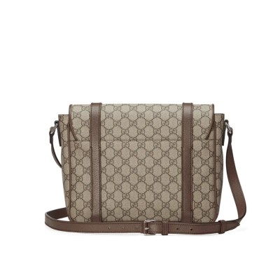 GG Supreme Logo Messenger Bag in Brown Tender