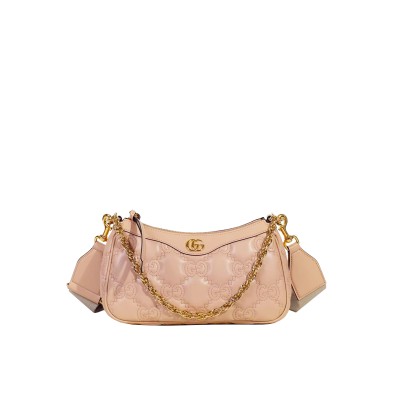 GG Metalasse Shoulder Bag in Blush Pink Calf Leather