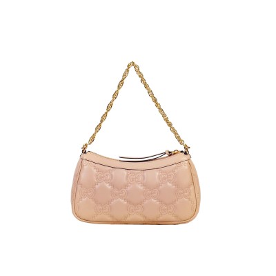 GG Metalasse Shoulder Bag in Blush Pink Calf Leather