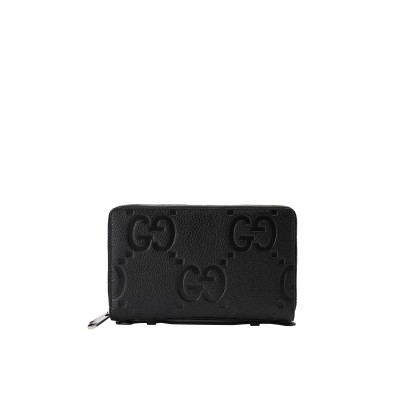 Jumbo GG Leather Travel Waller in Black