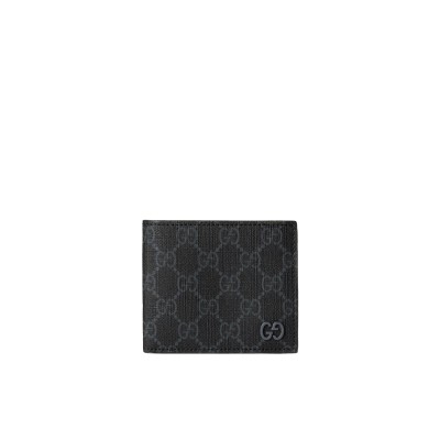 GG Wallet with Grey Interior in Black GG Supreme 8 Slot card