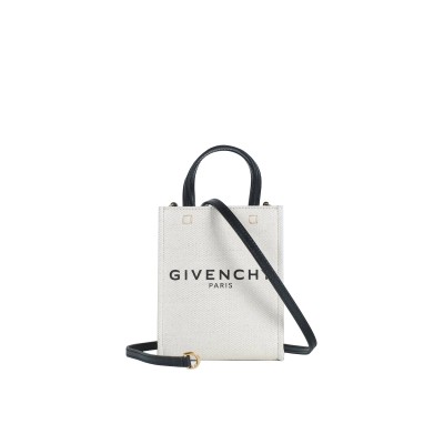 G-Tote Bag Mini Vertical Beige Logo Black