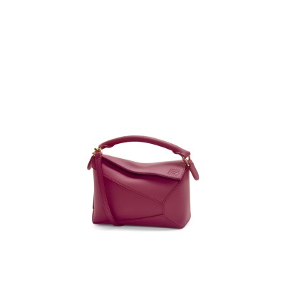 Mini Puzzle Bag in Classic Calfskin Crimson