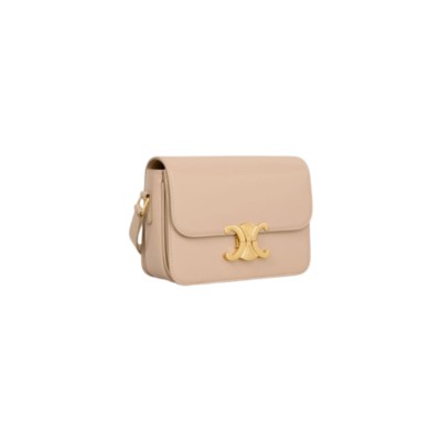 Teen Triomphe Bag In Shiny Calfskin Oat Beige