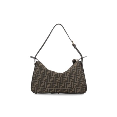 Medium FF Simply Shoulder Bag in Brown Canvas